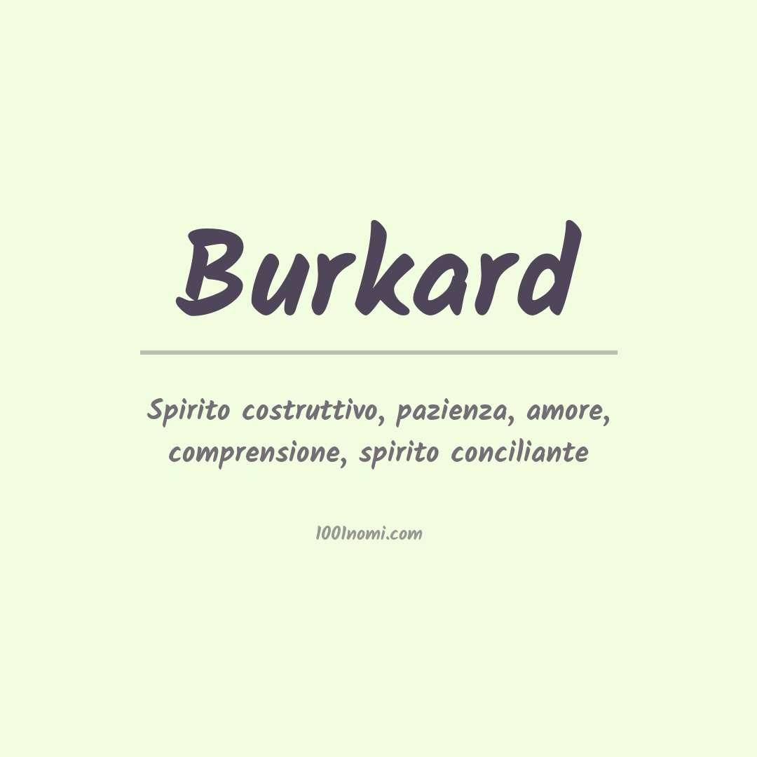 Significato del nome Burkard