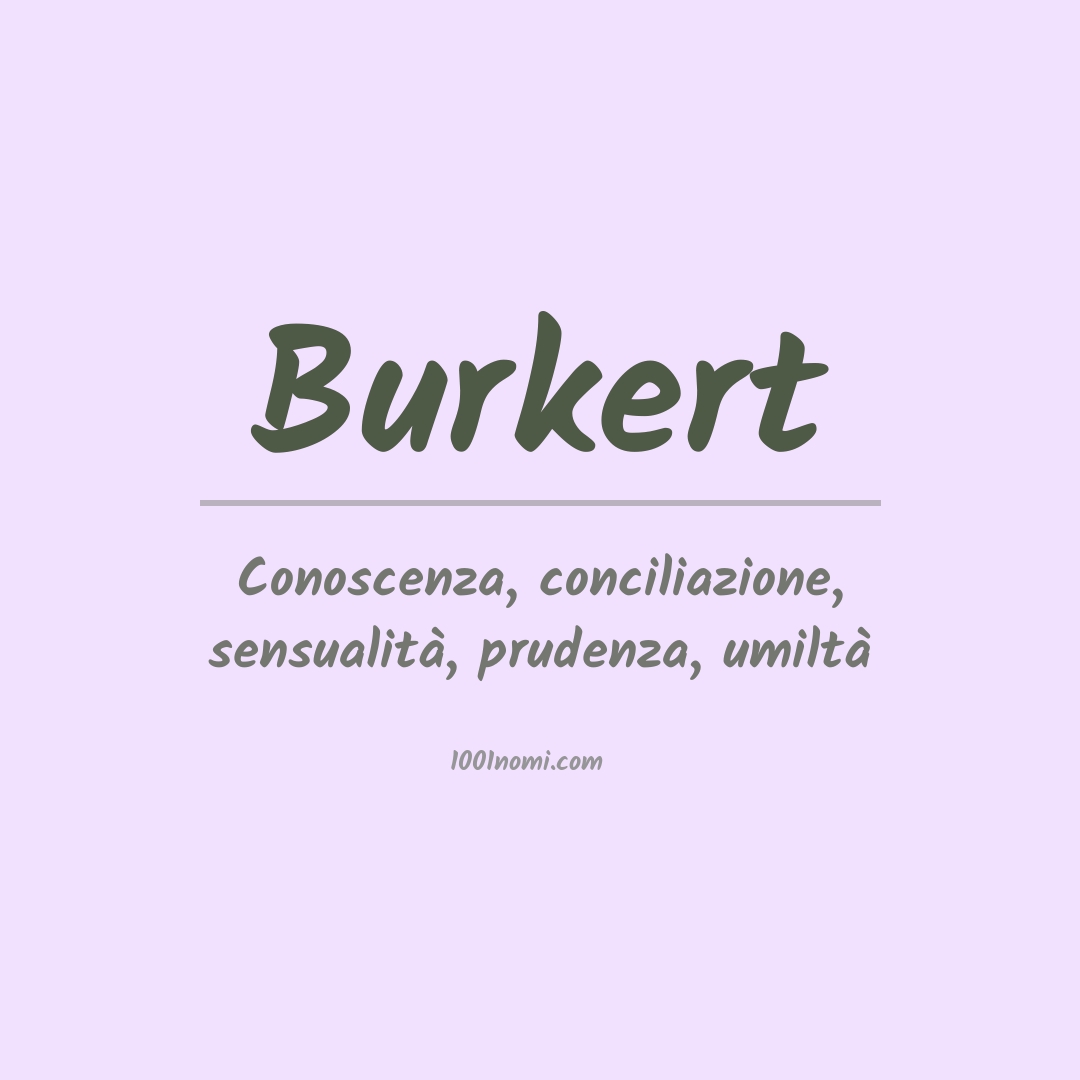 Significato del nome Burkert