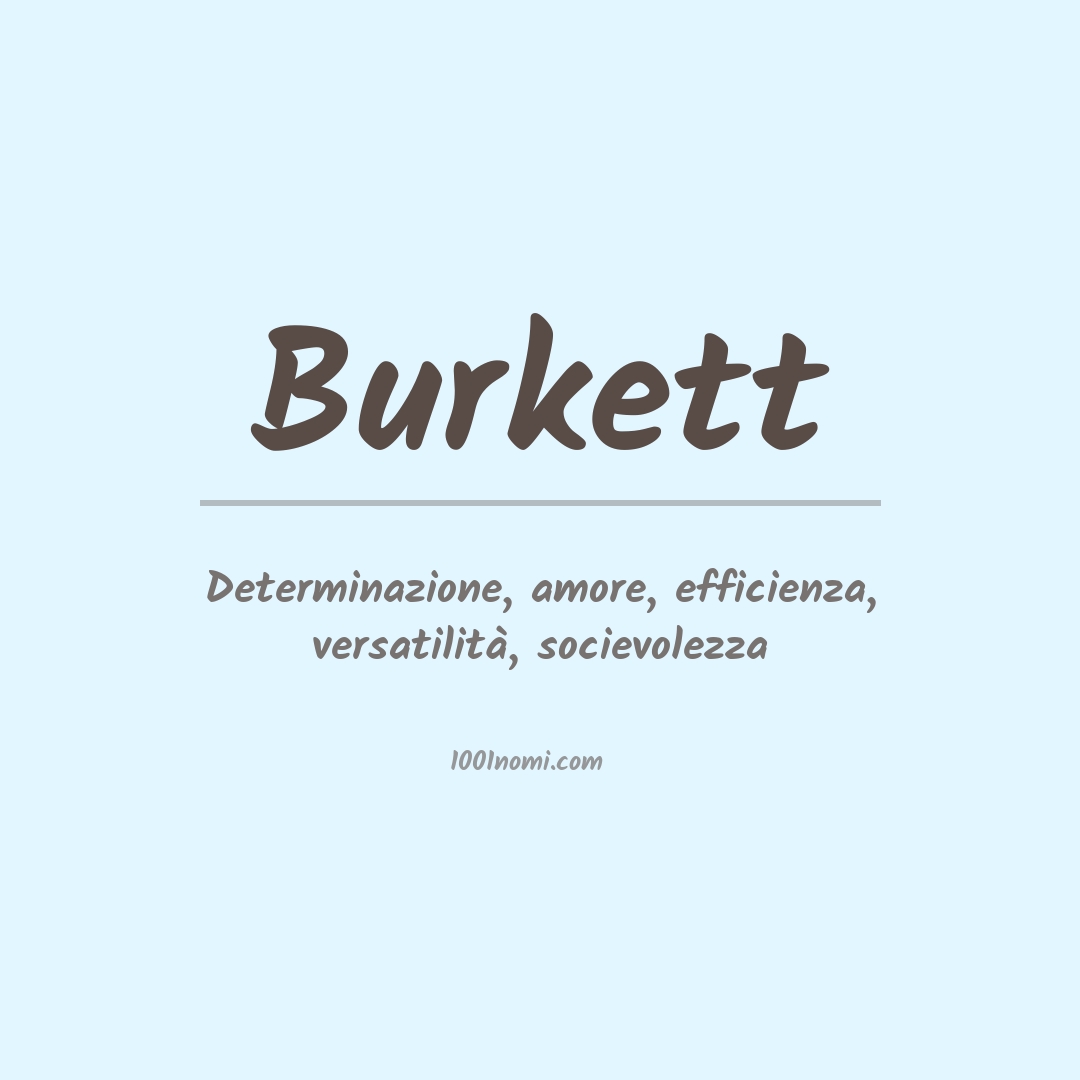 Significato del nome Burkett