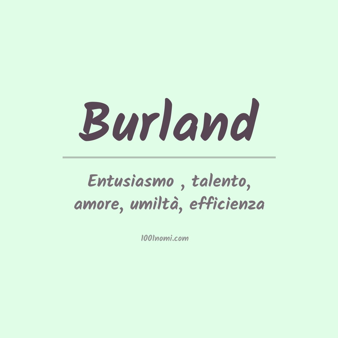 Significato del nome Burland