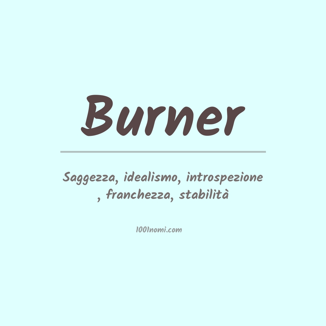 Significato del nome Burner