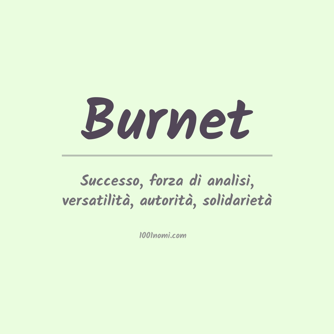 Significato del nome Burnet