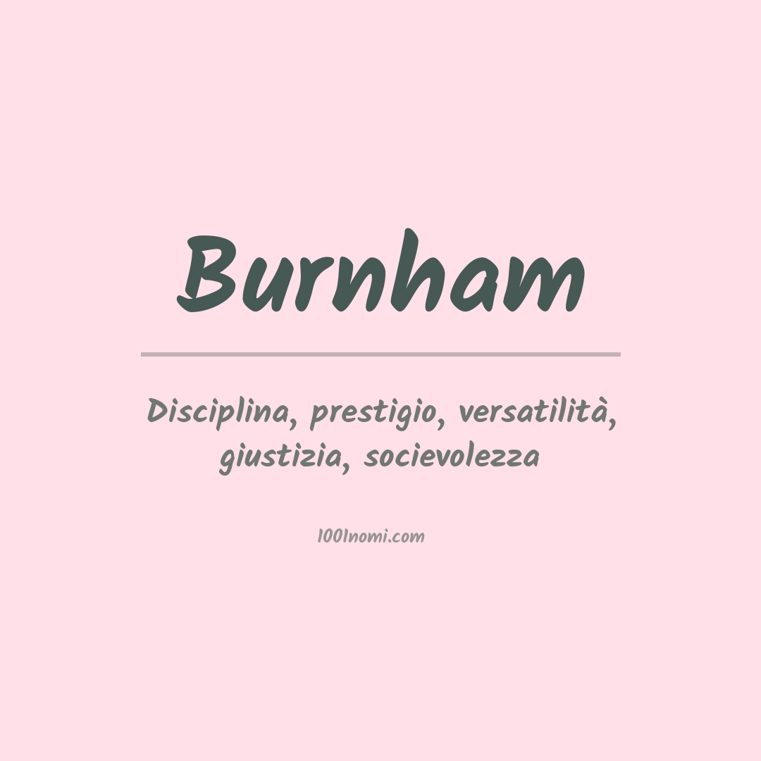 Significato del nome Burnham