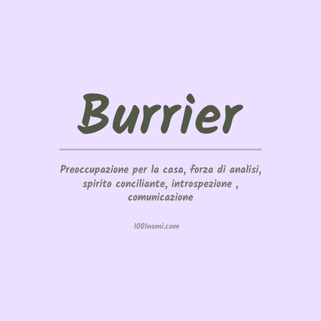 Significato del nome Burrier