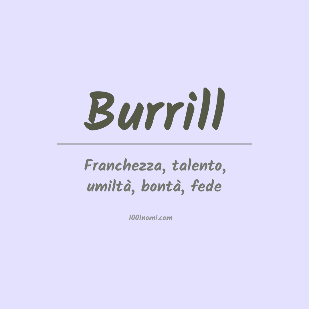 Significato del nome Burrill