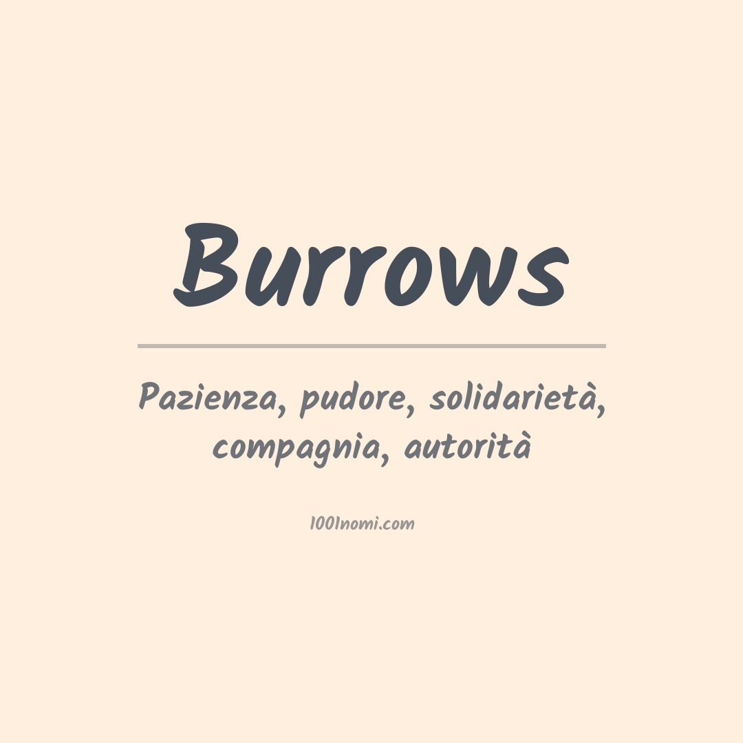 Significato del nome Burrows