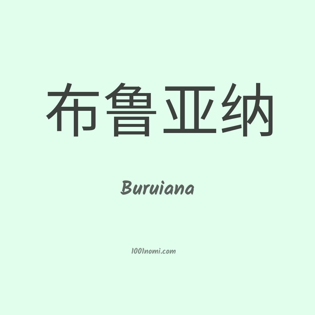 Buruiana in cinese