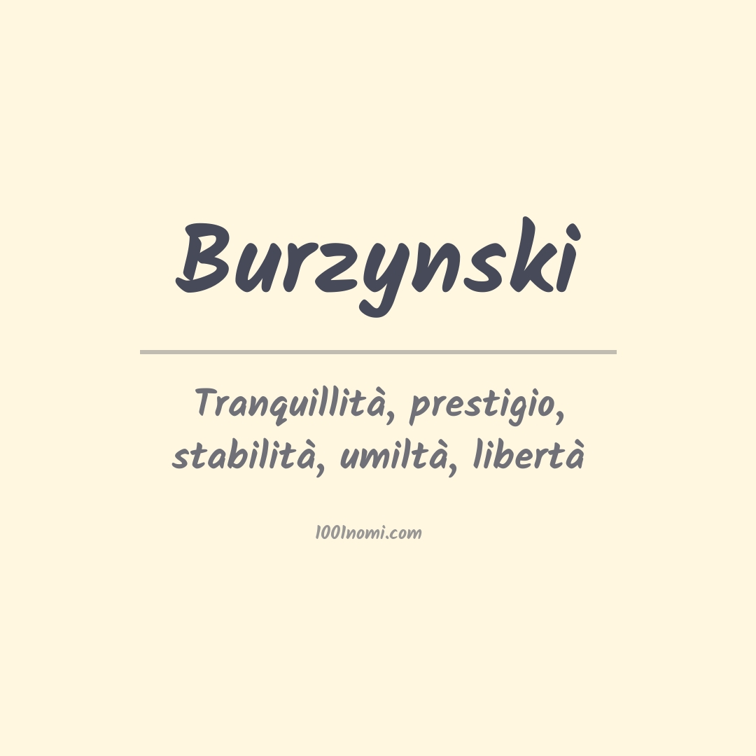 Significato del nome Burzynski