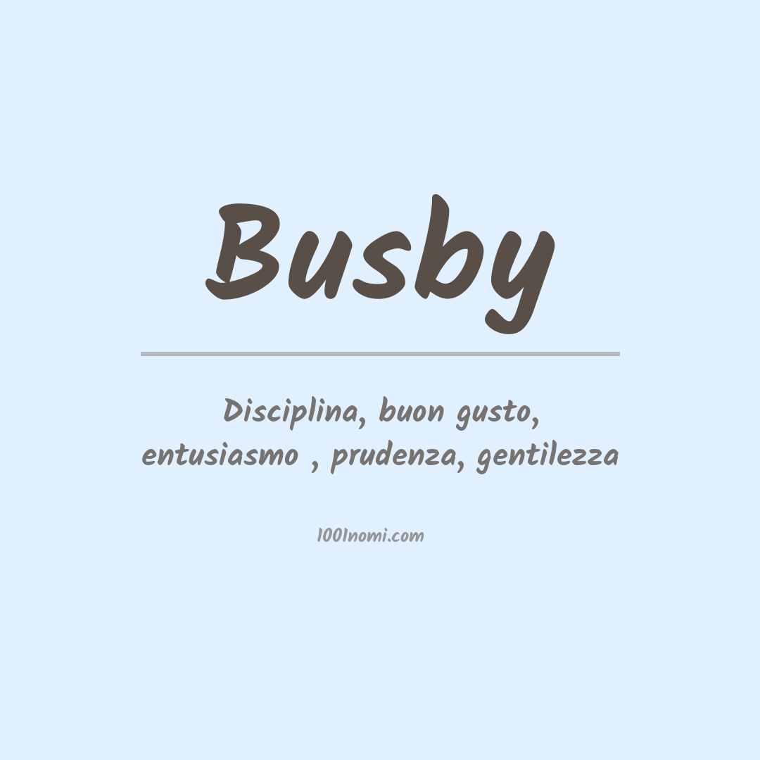 Significato del nome Busby