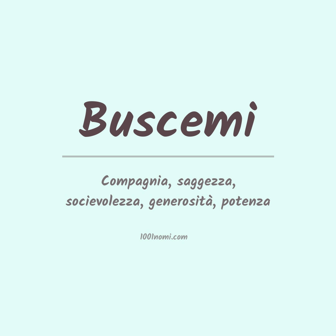 Significato del nome Buscemi