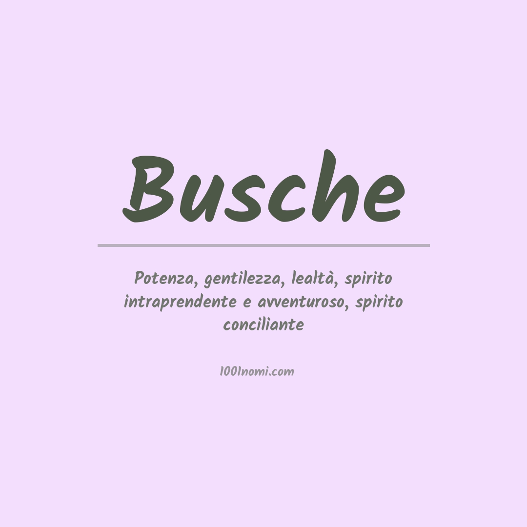 Significato del nome Busche