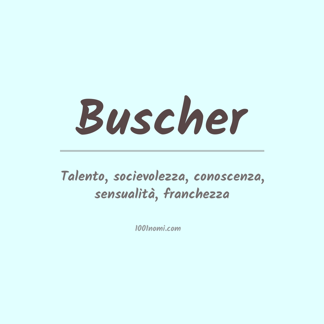 Significato del nome Buscher