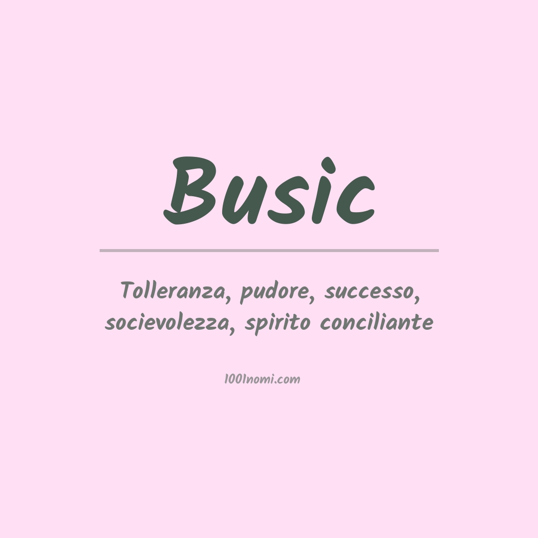 Significato del nome Busic