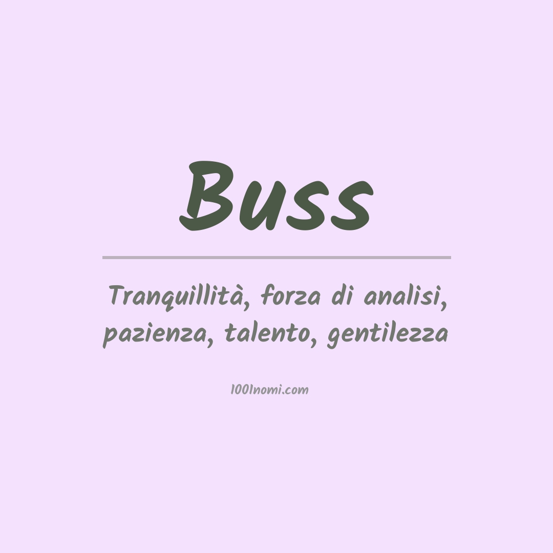 Significato del nome Buss