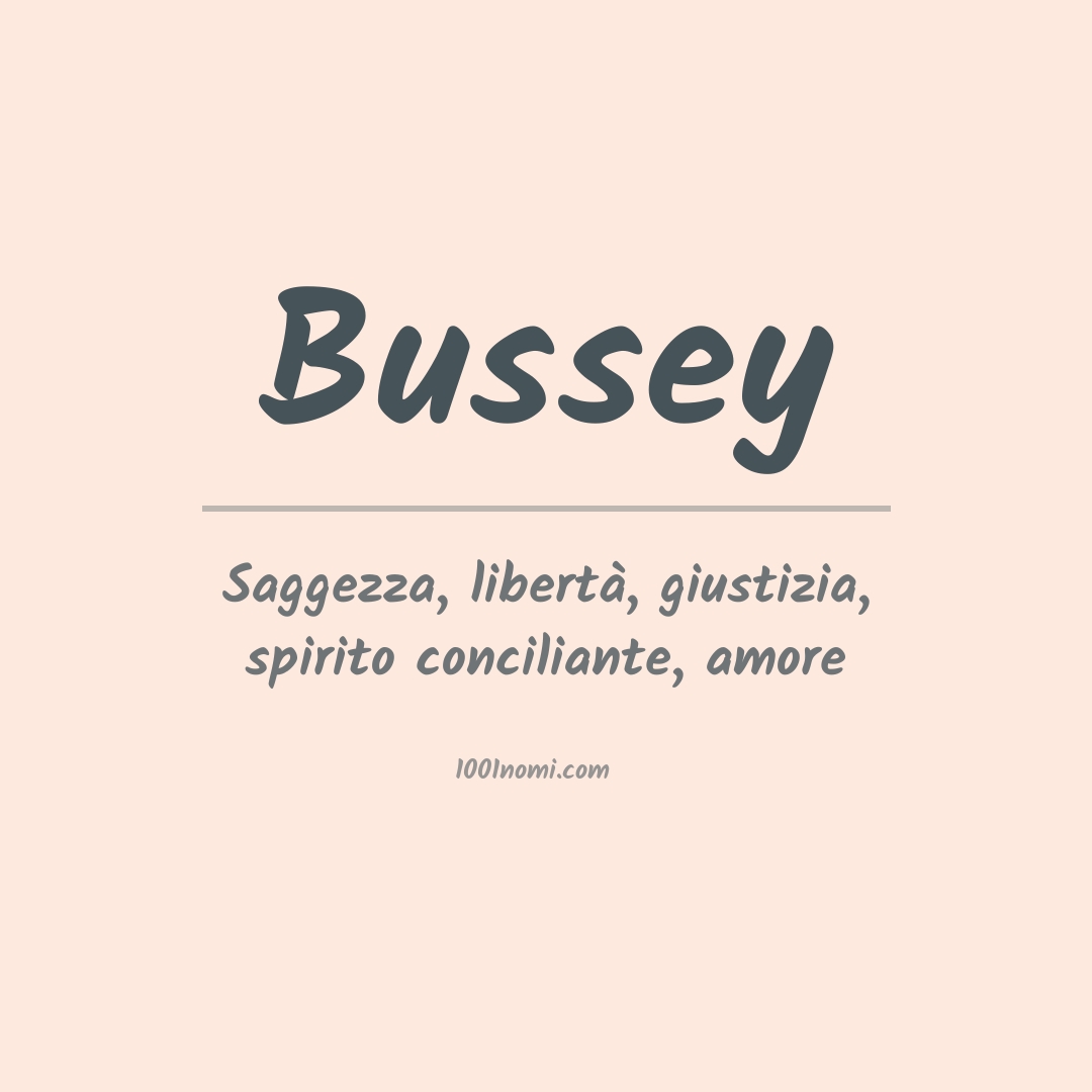 Significato del nome Bussey