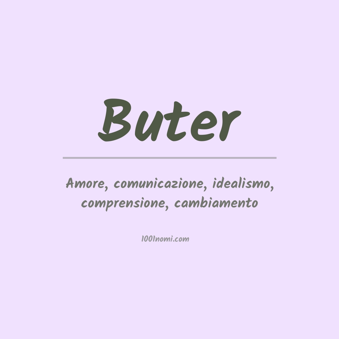 Significato del nome Buter