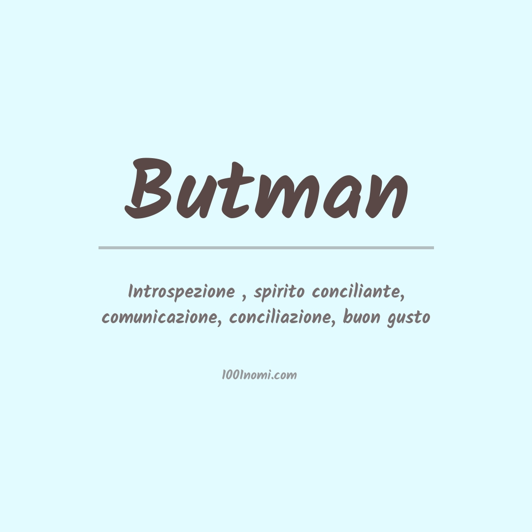 Significato del nome Butman