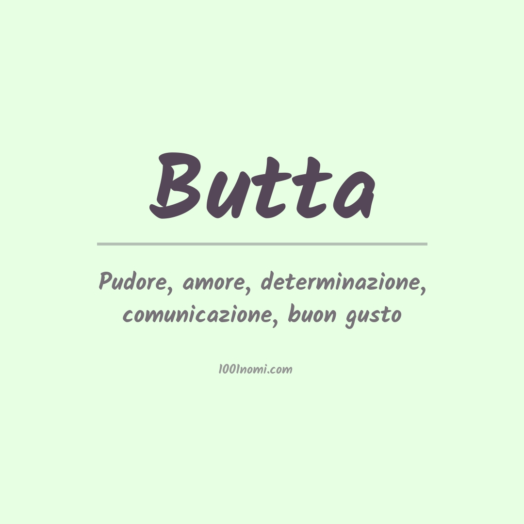 Significato del nome Butta