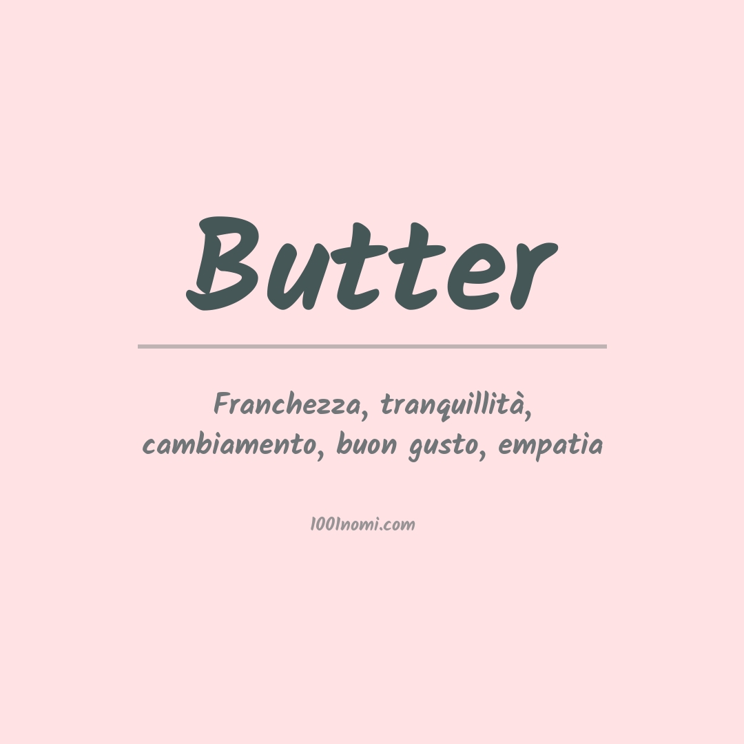 Significato del nome Butter