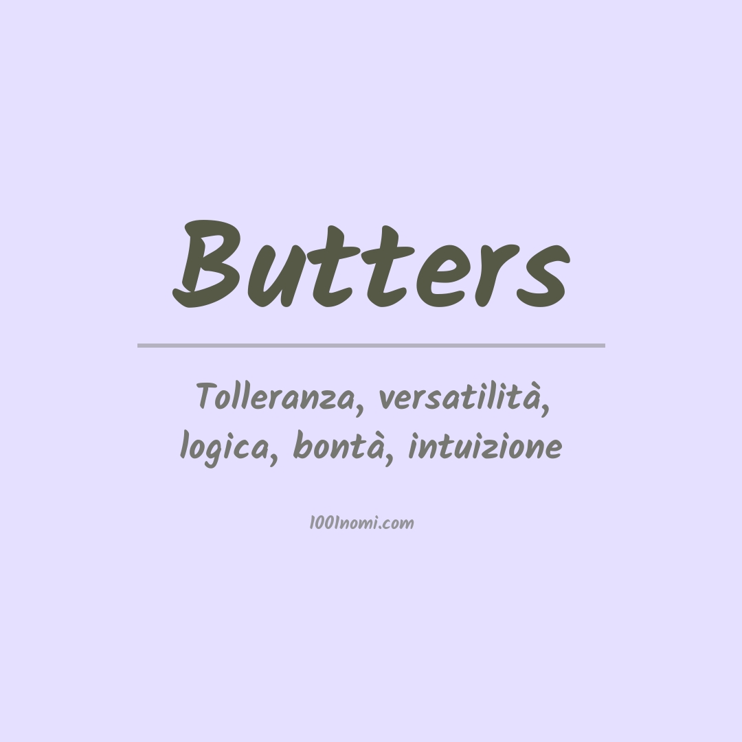 Significato del nome Butters