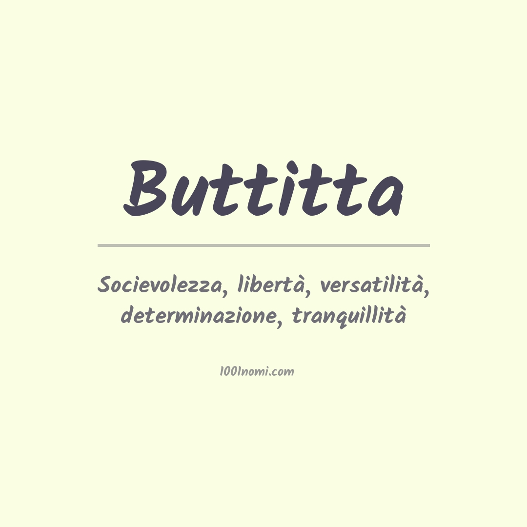 Significato del nome Buttitta