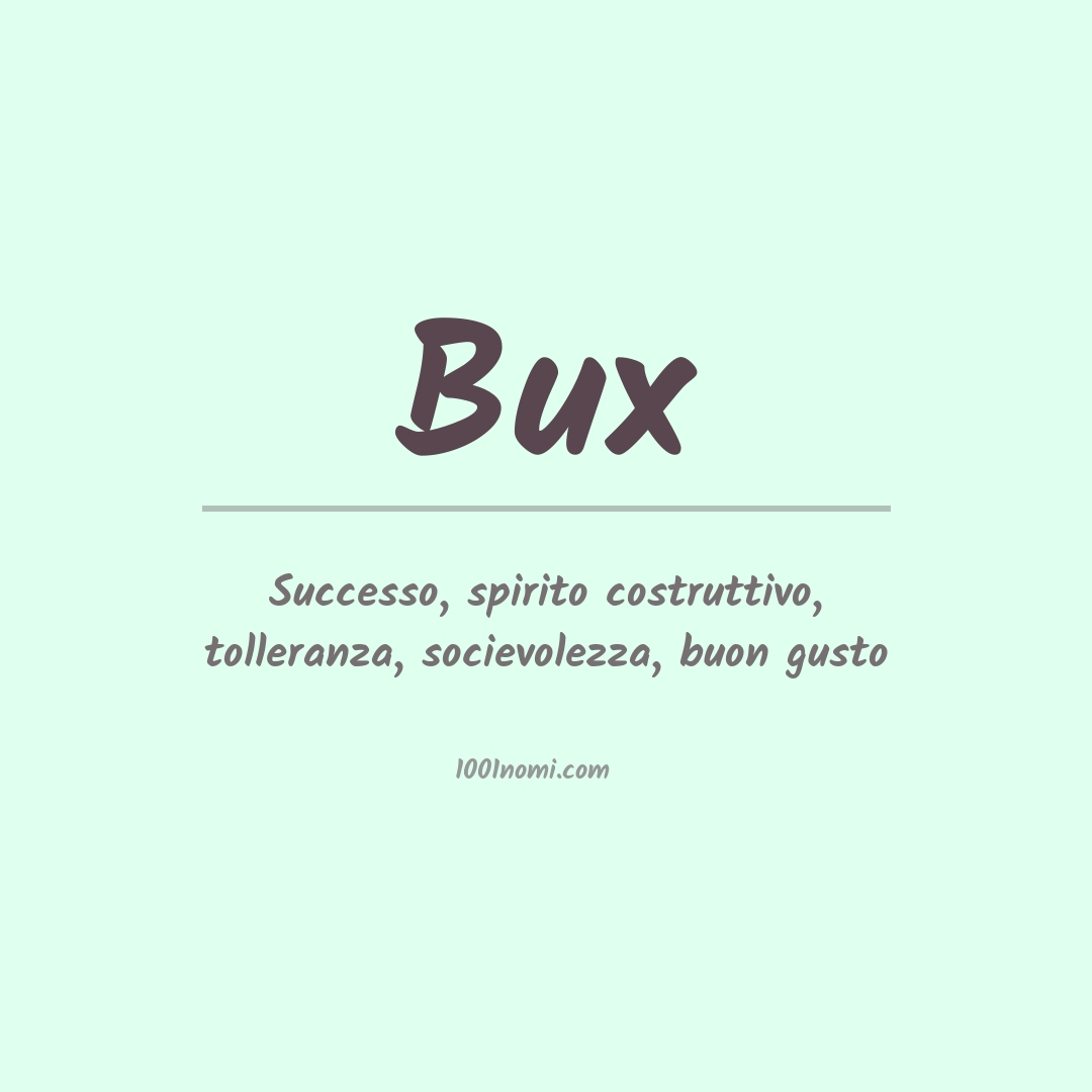 Significato del nome Bux