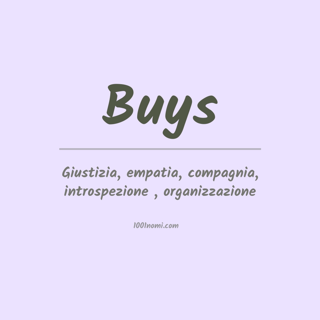 Significato del nome Buys