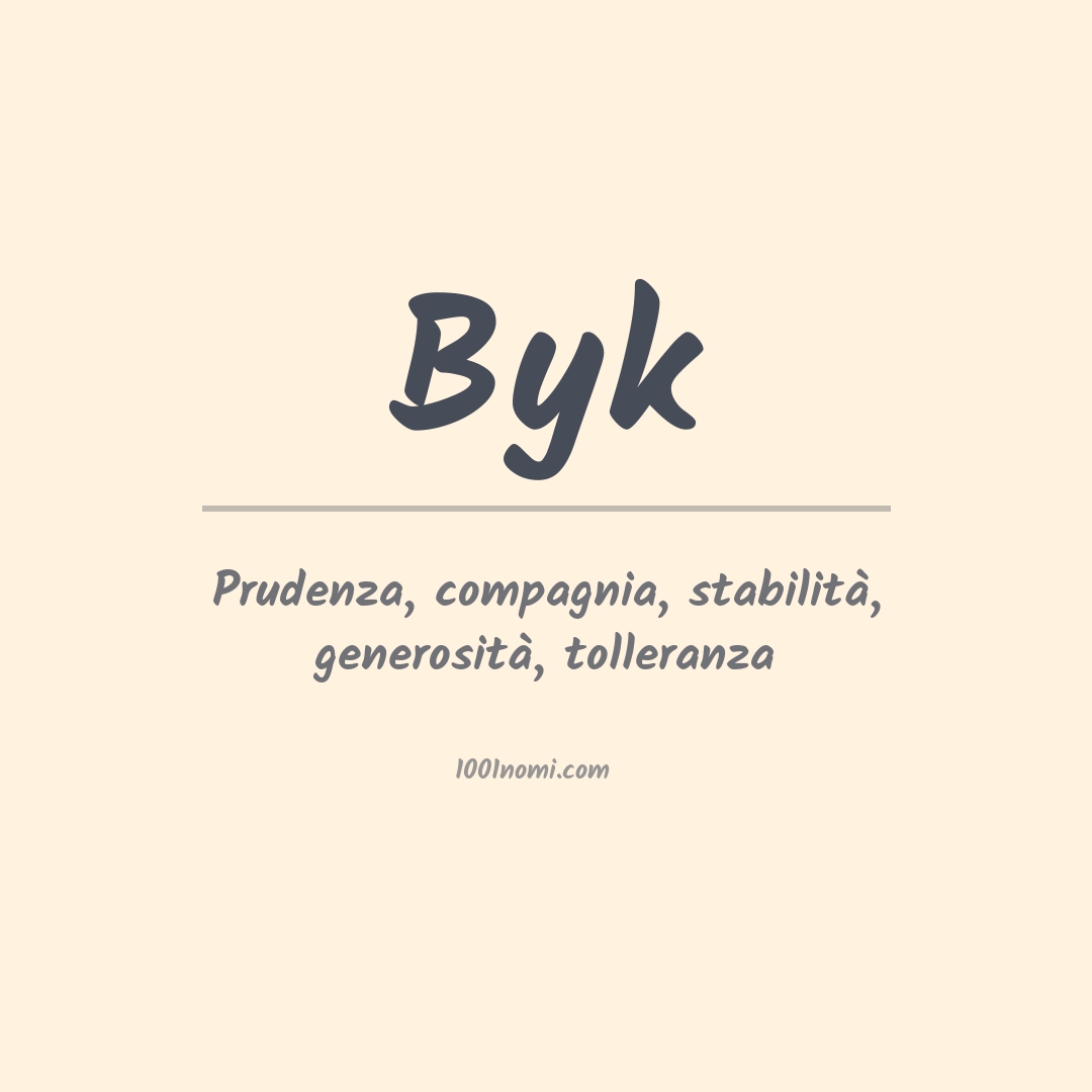 Significato del nome Byk