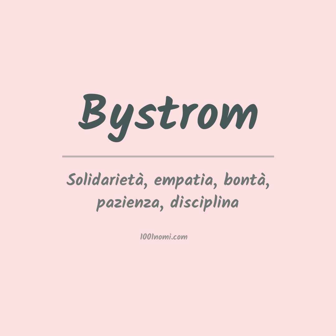 Significato del nome Bystrom