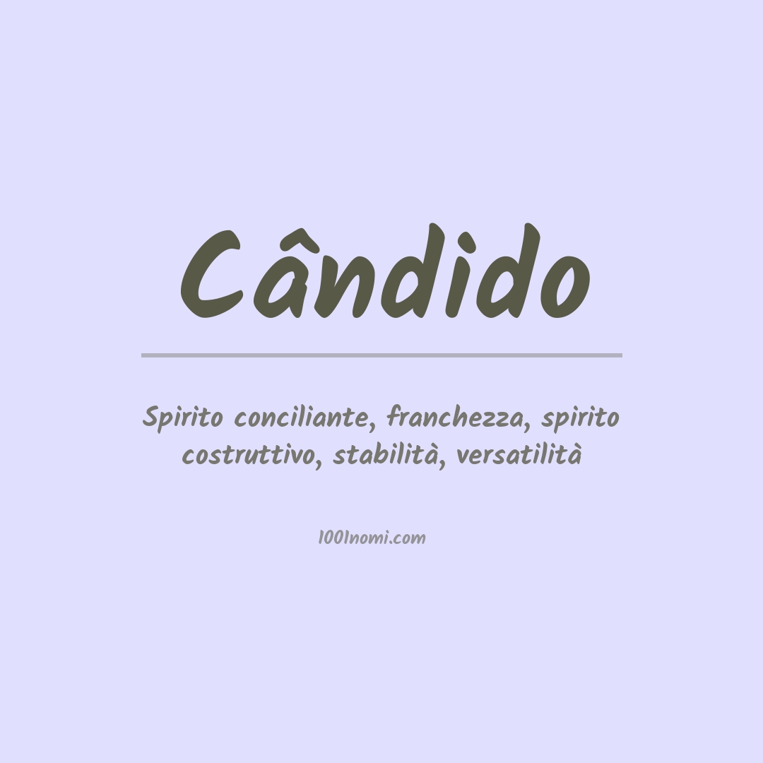 Significato del nome Cândido