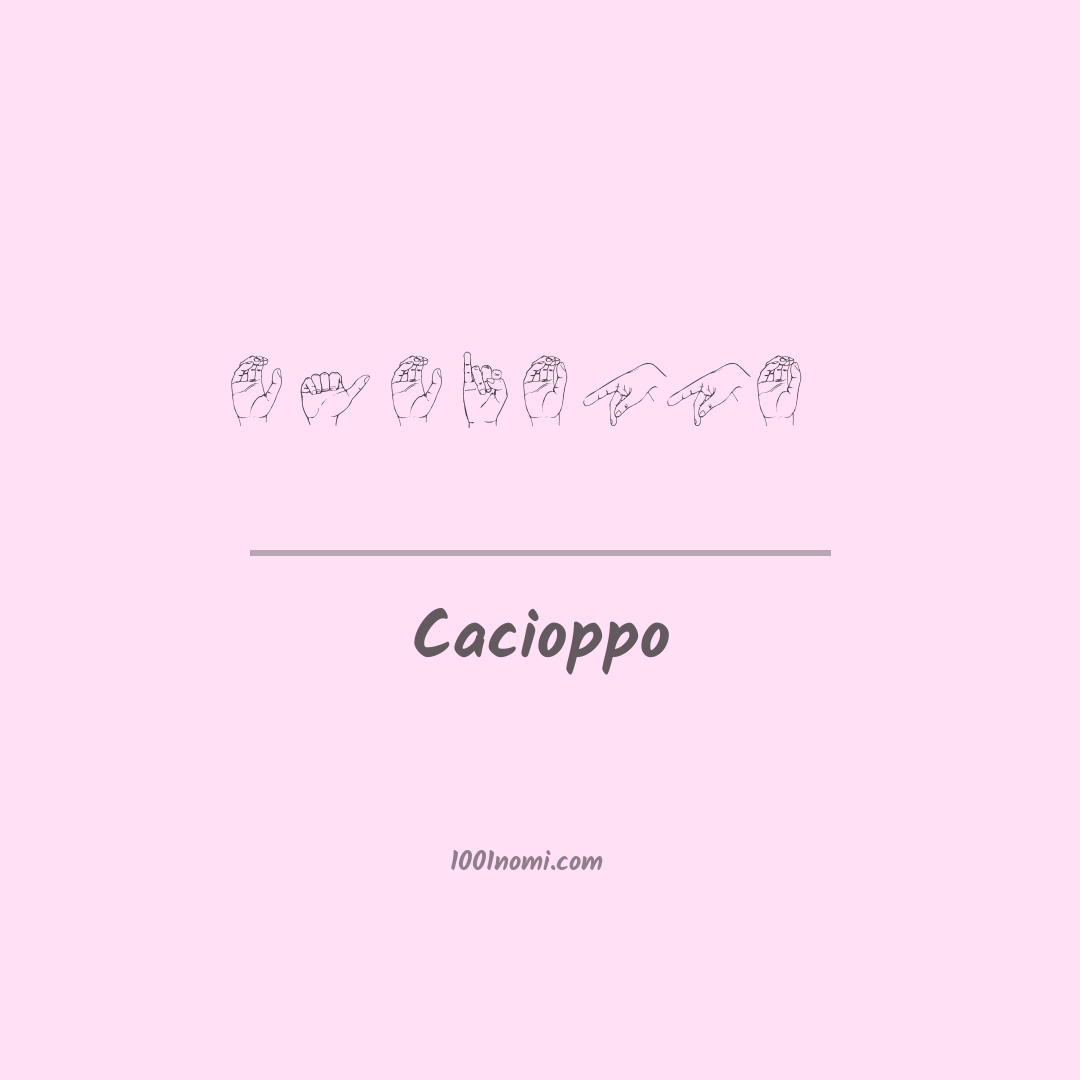 Cacioppo nella lingua dei segni