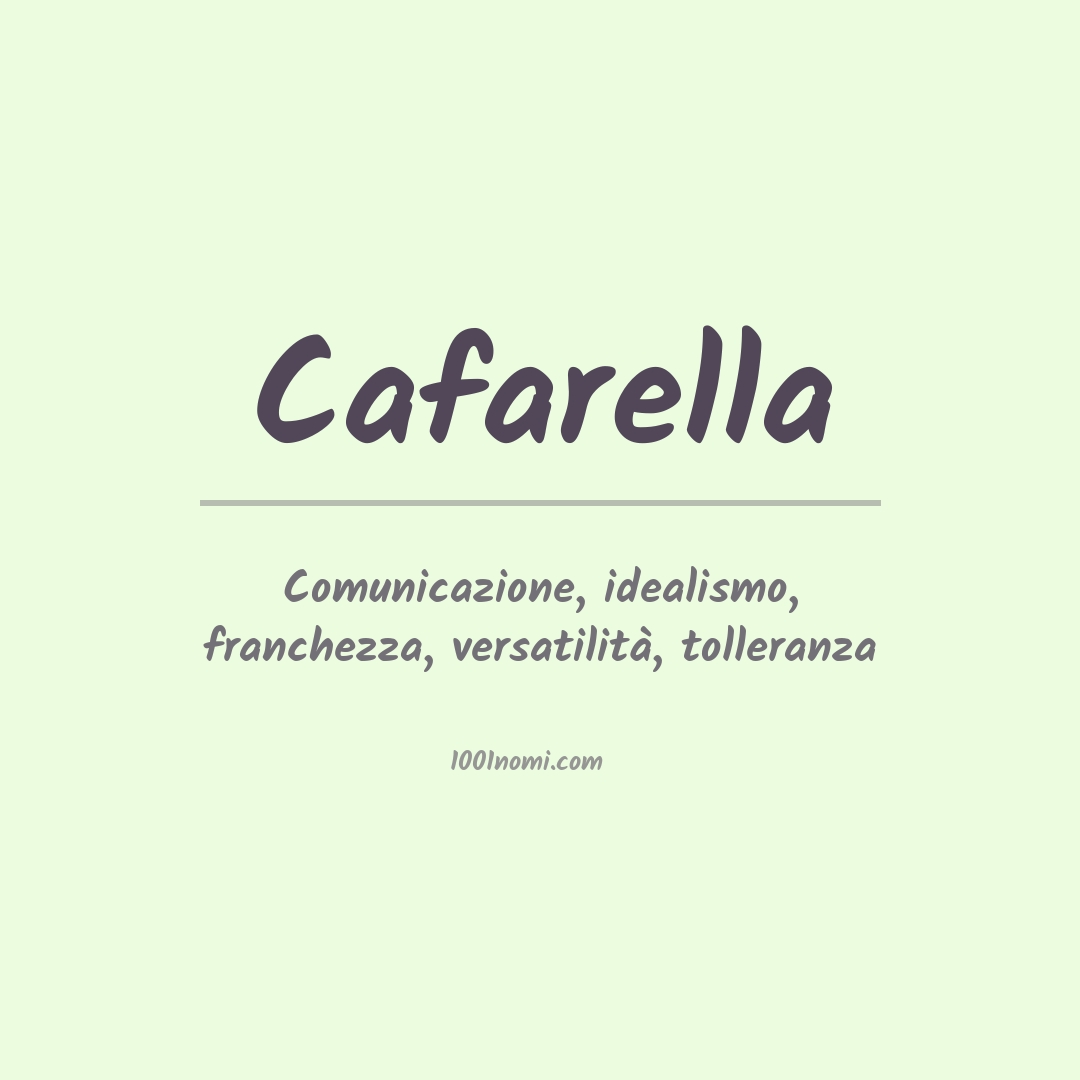 Significato del nome Cafarella