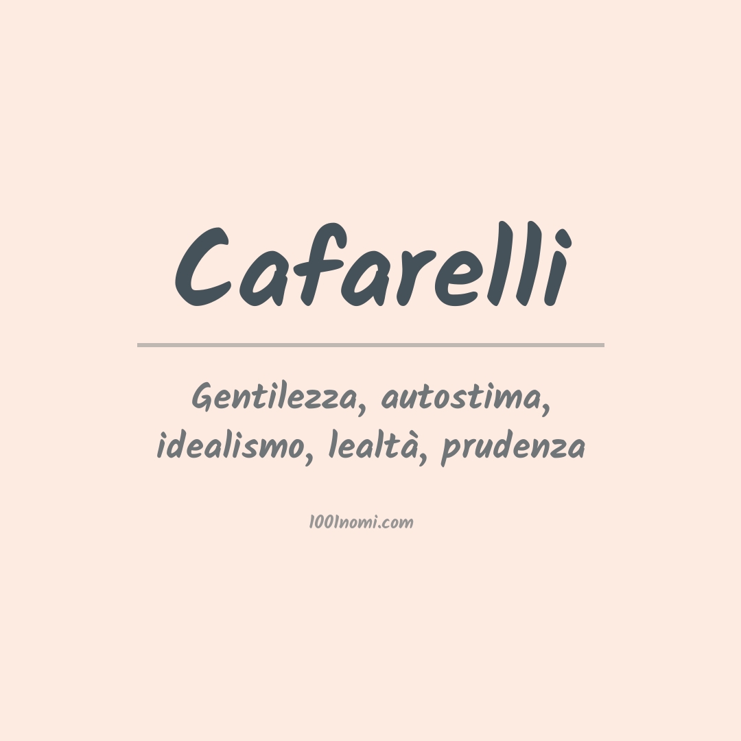 Significato del nome Cafarelli