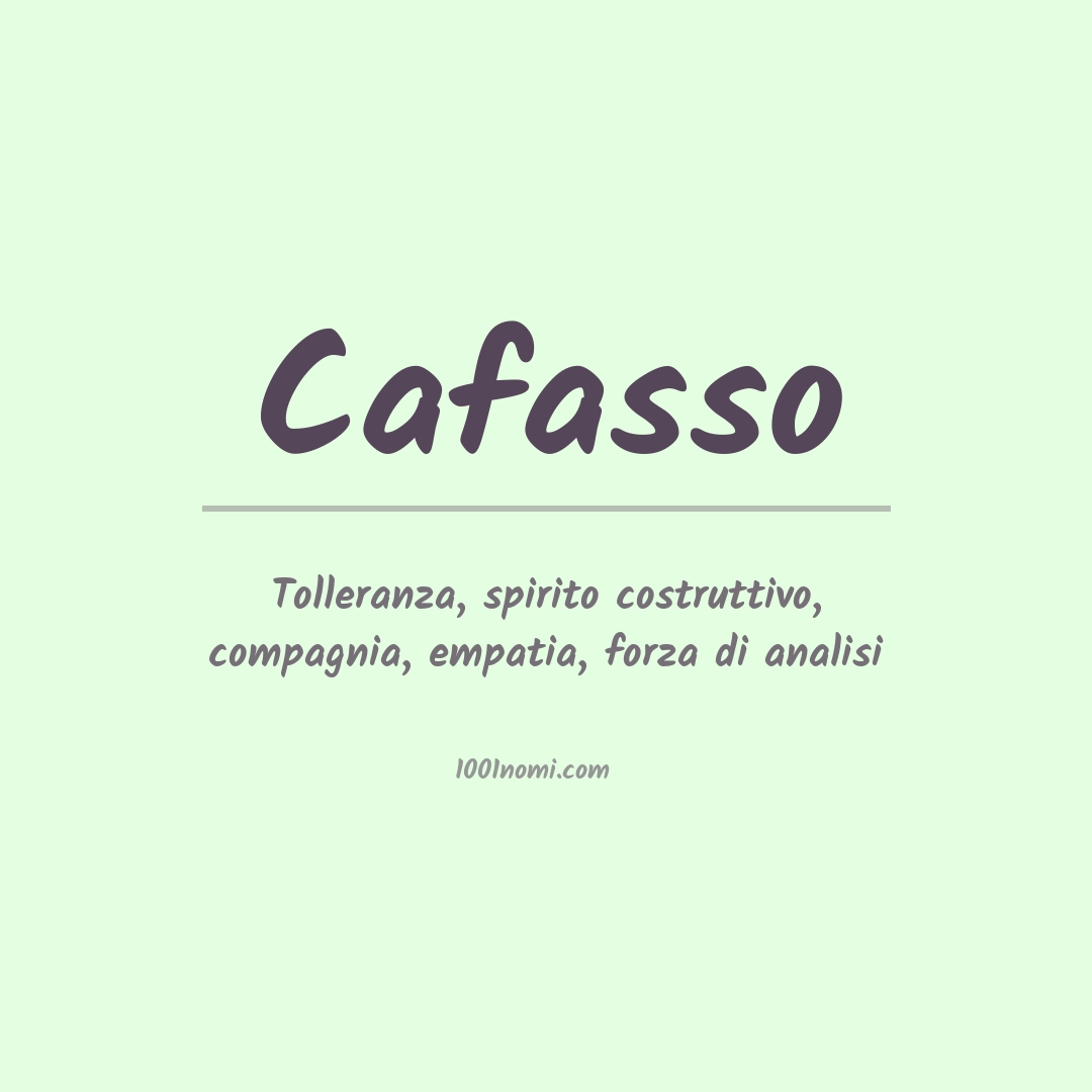 Significato del nome Cafasso