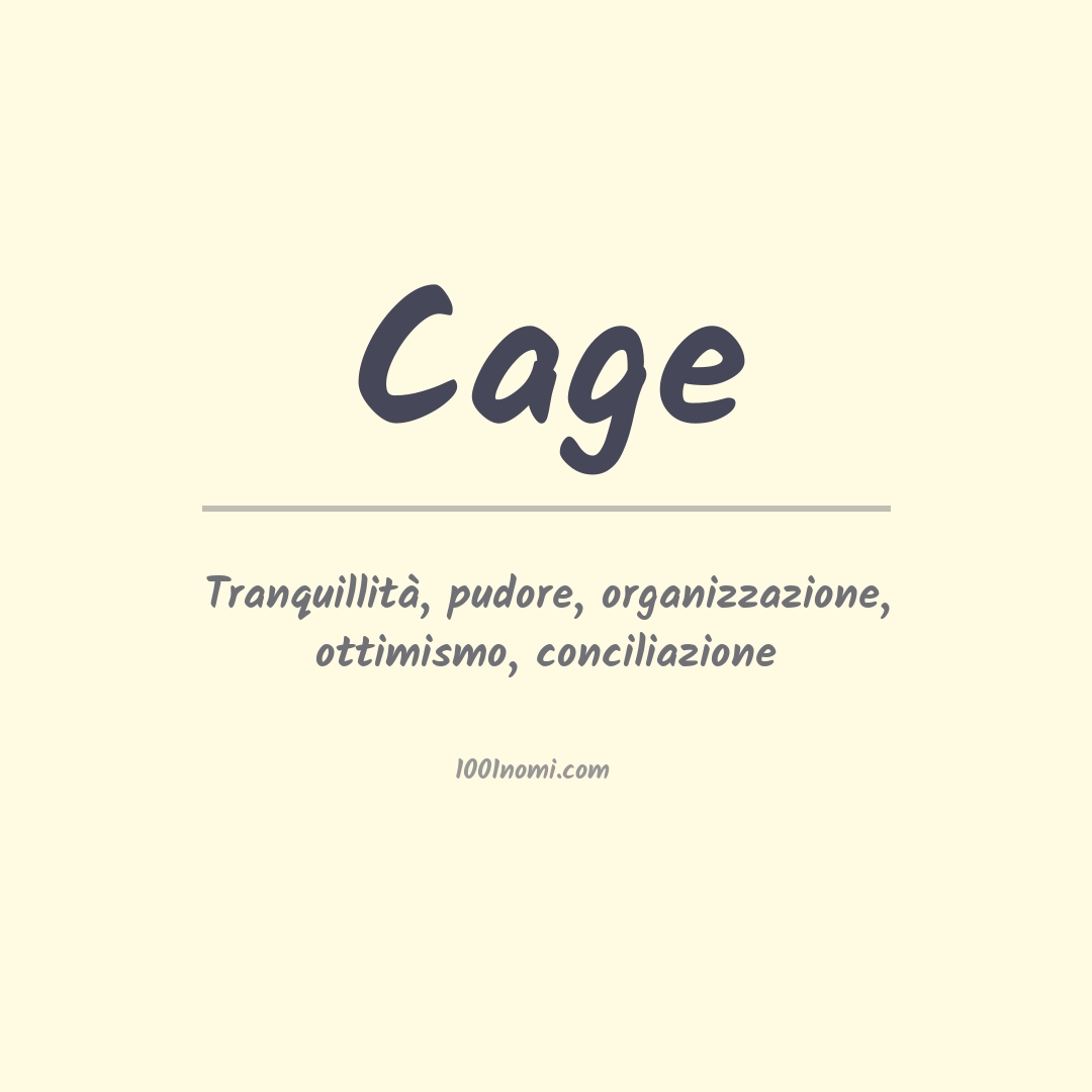 Significato del nome Cage