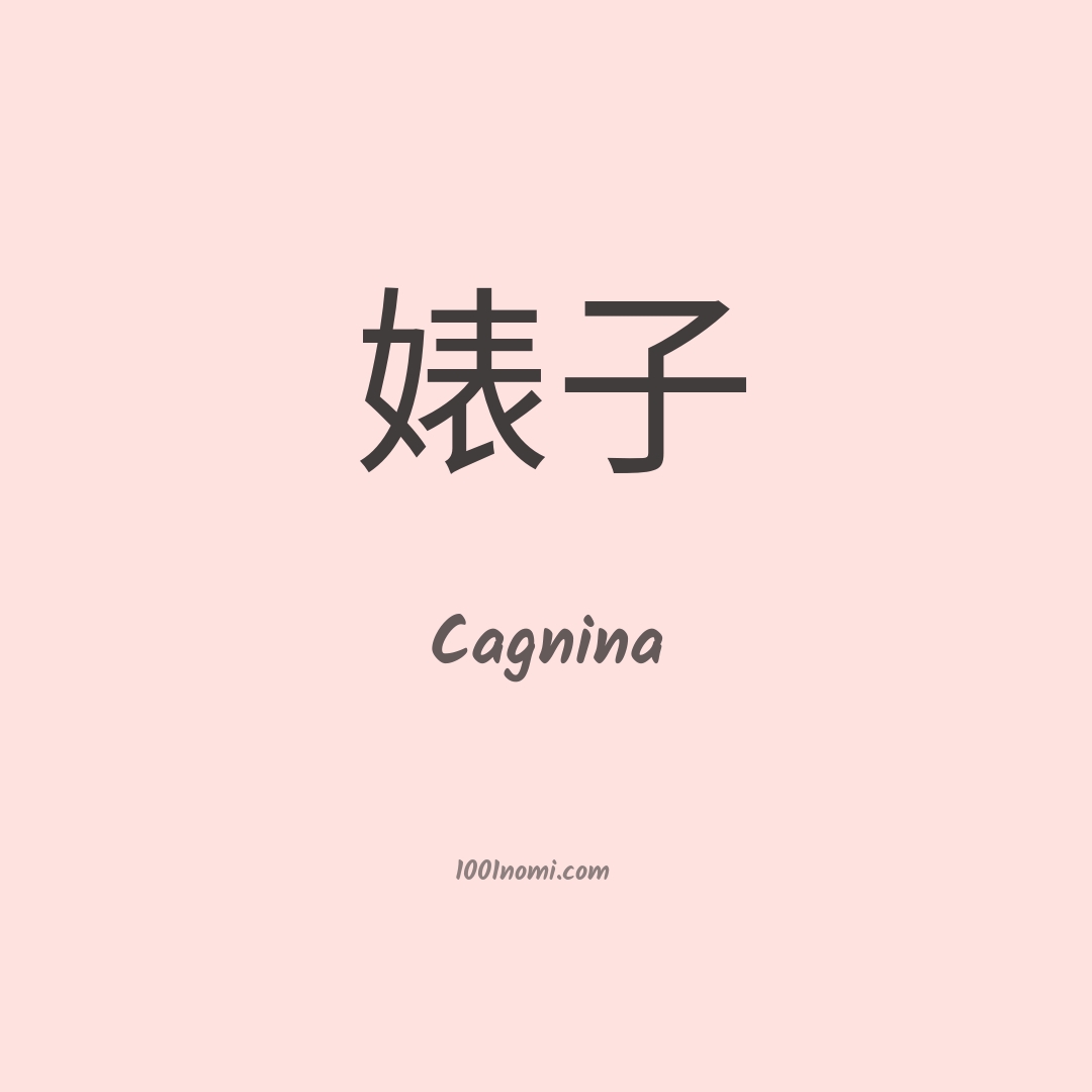 Cagnina in cinese Cagnina in cinese