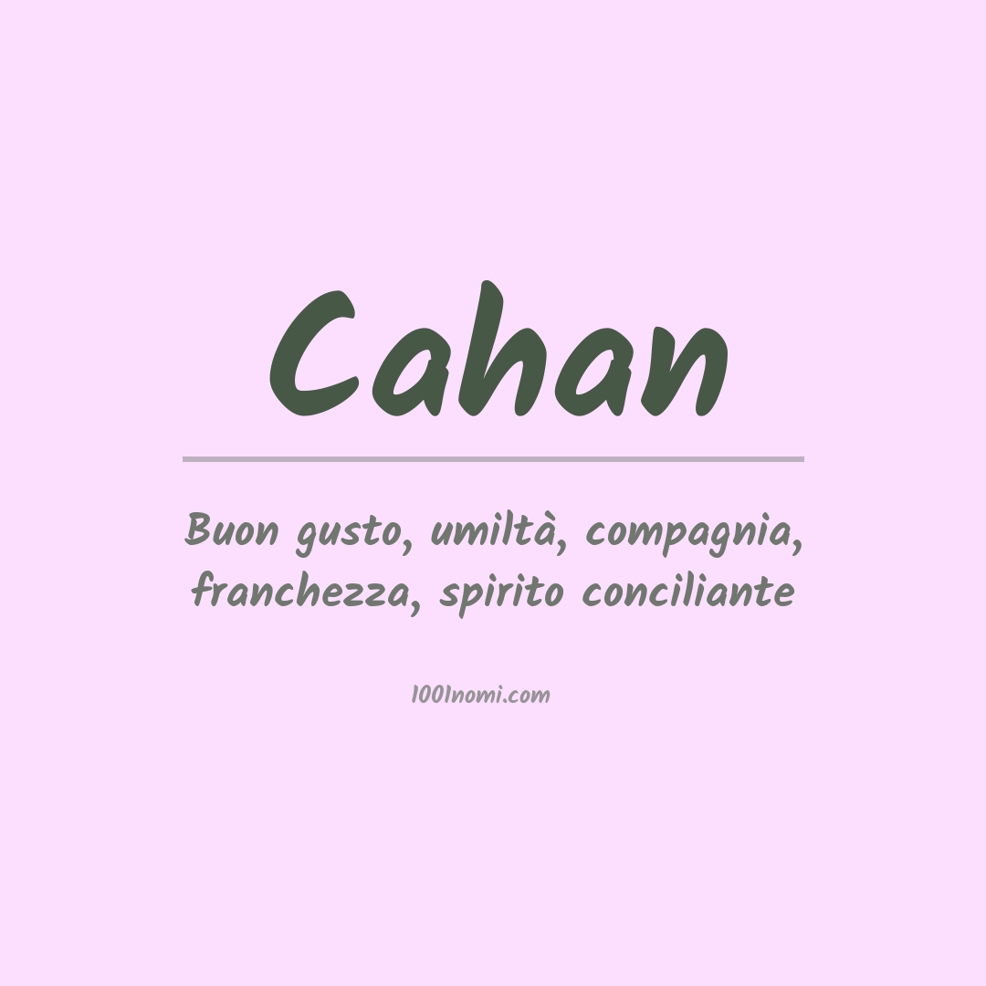 Significato del nome Cahan