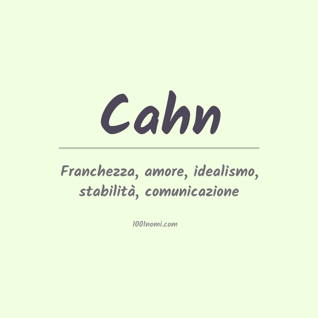 Significato del nome Cahn