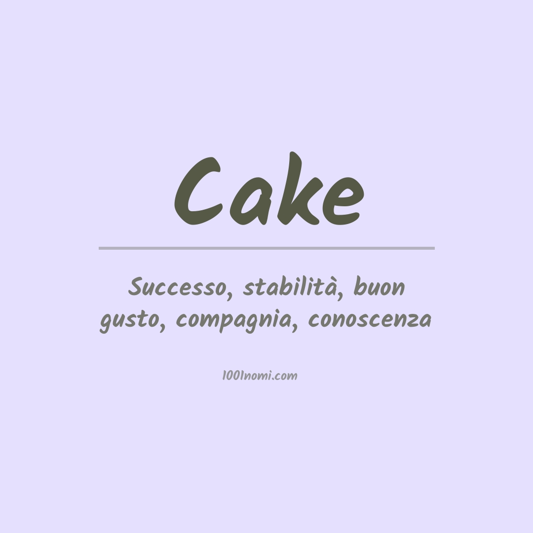 Significato del nome Cake