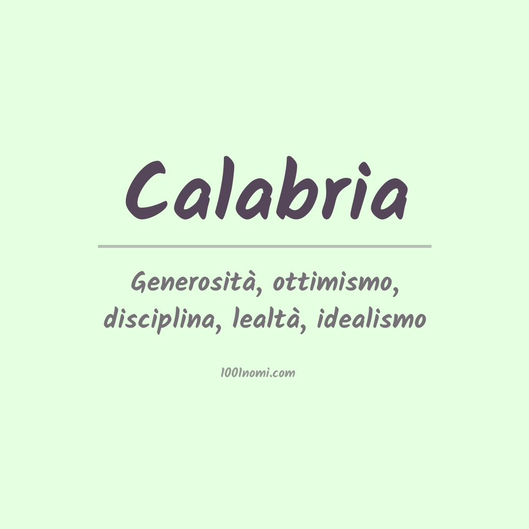 Significato del nome Calabria