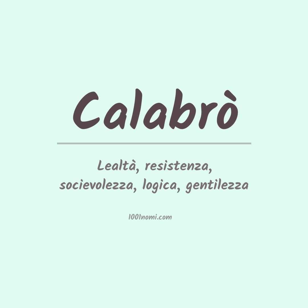 Significato del nome Calabrò