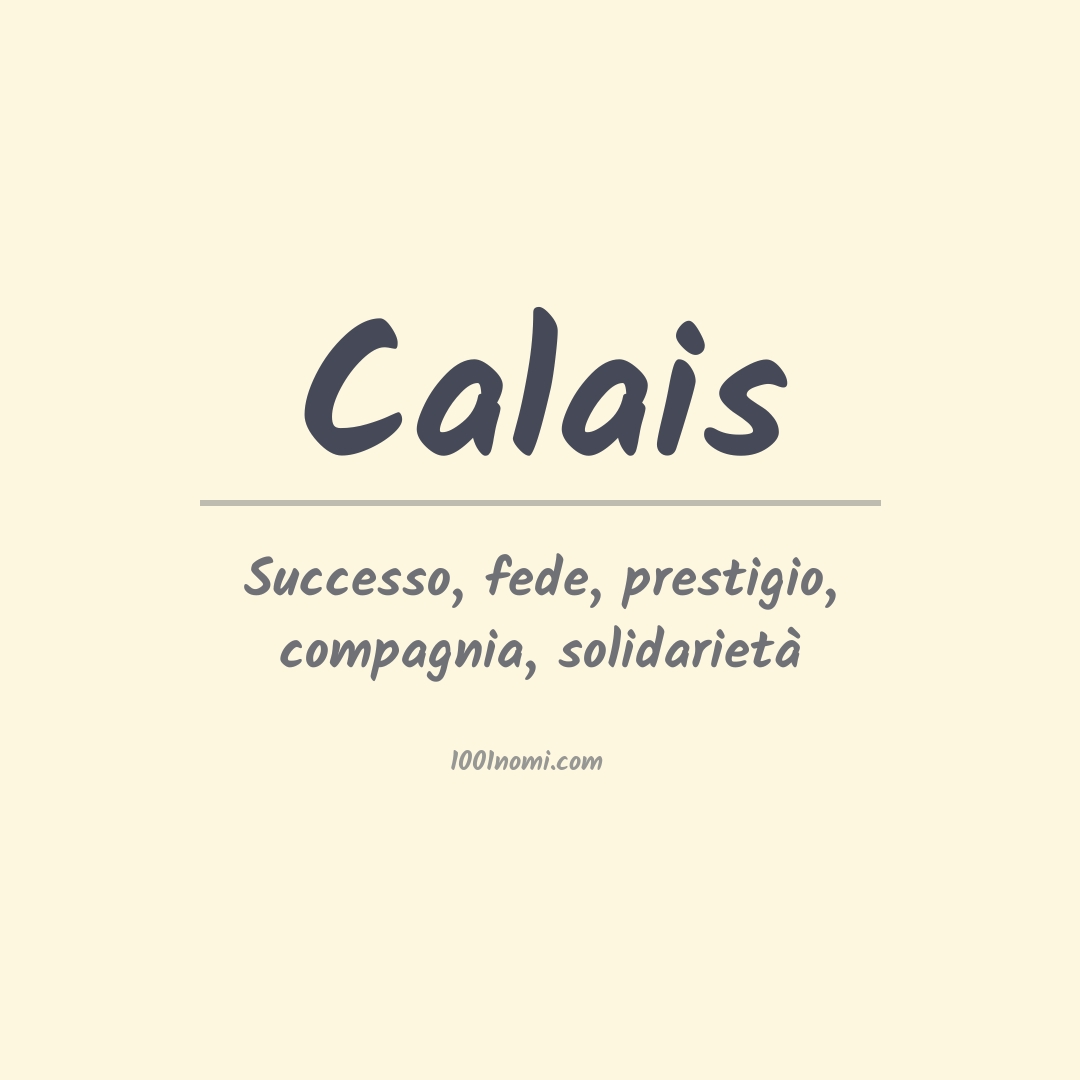 Significato del nome Calais