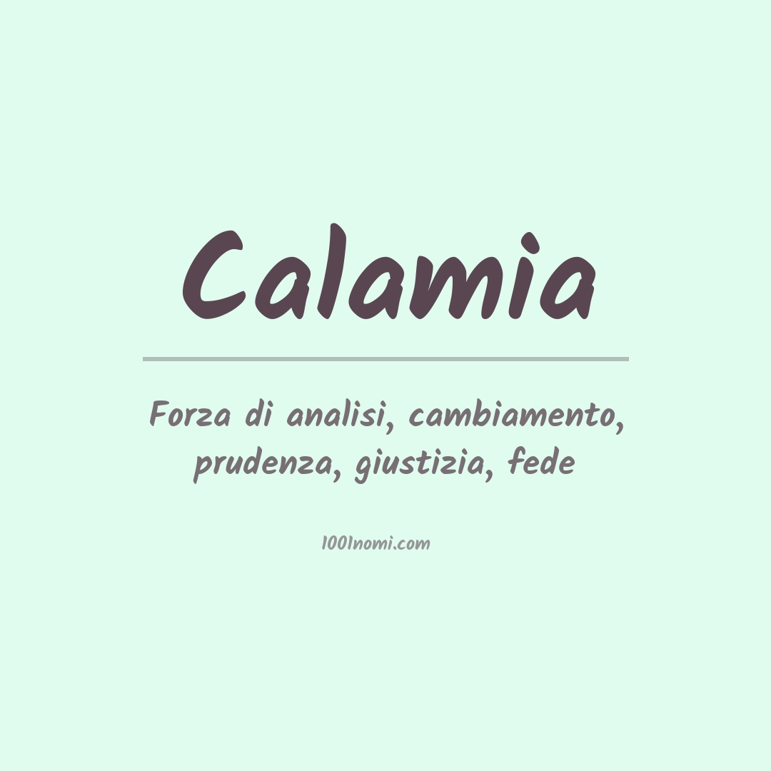 Significato del nome Calamia