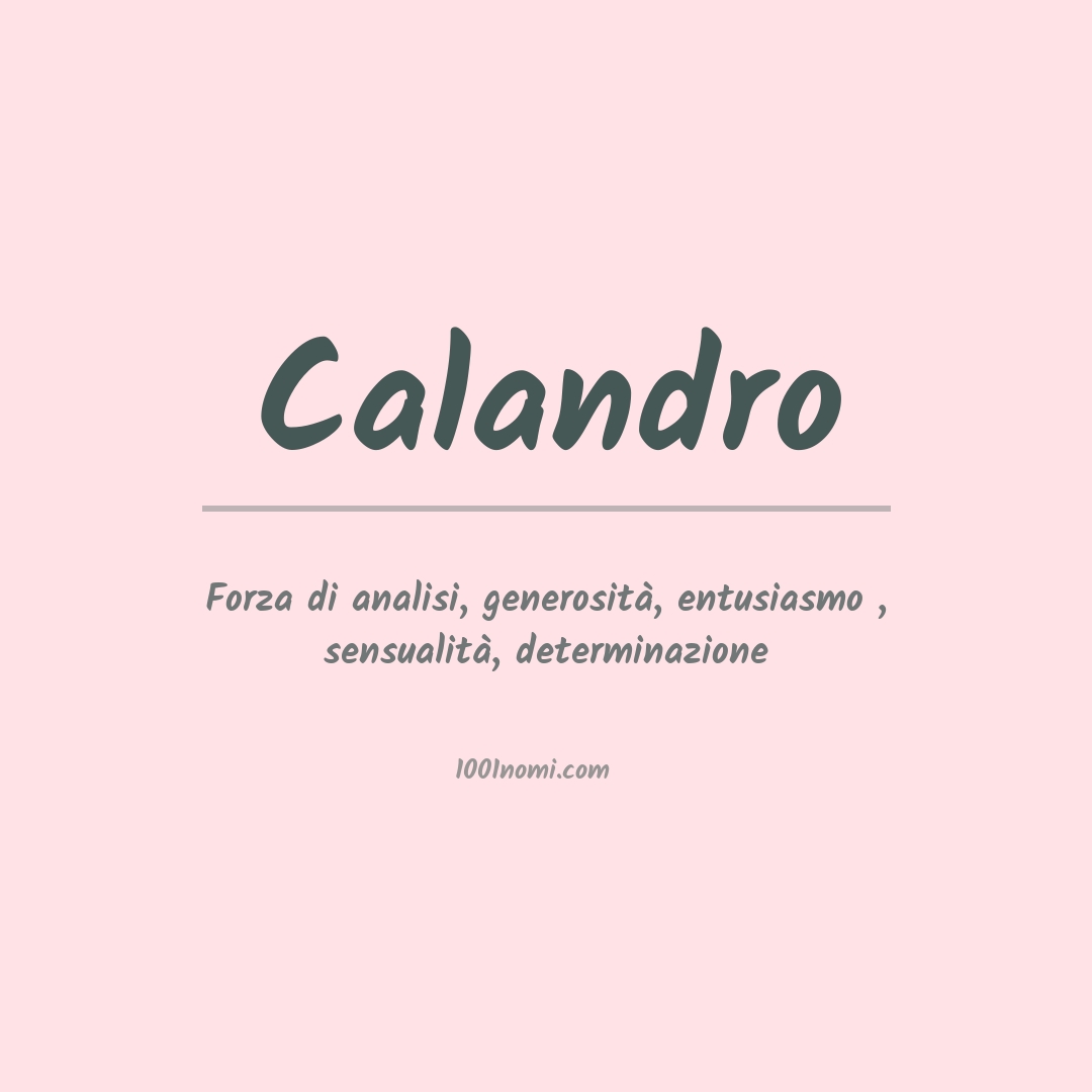 Significato del nome Calandro