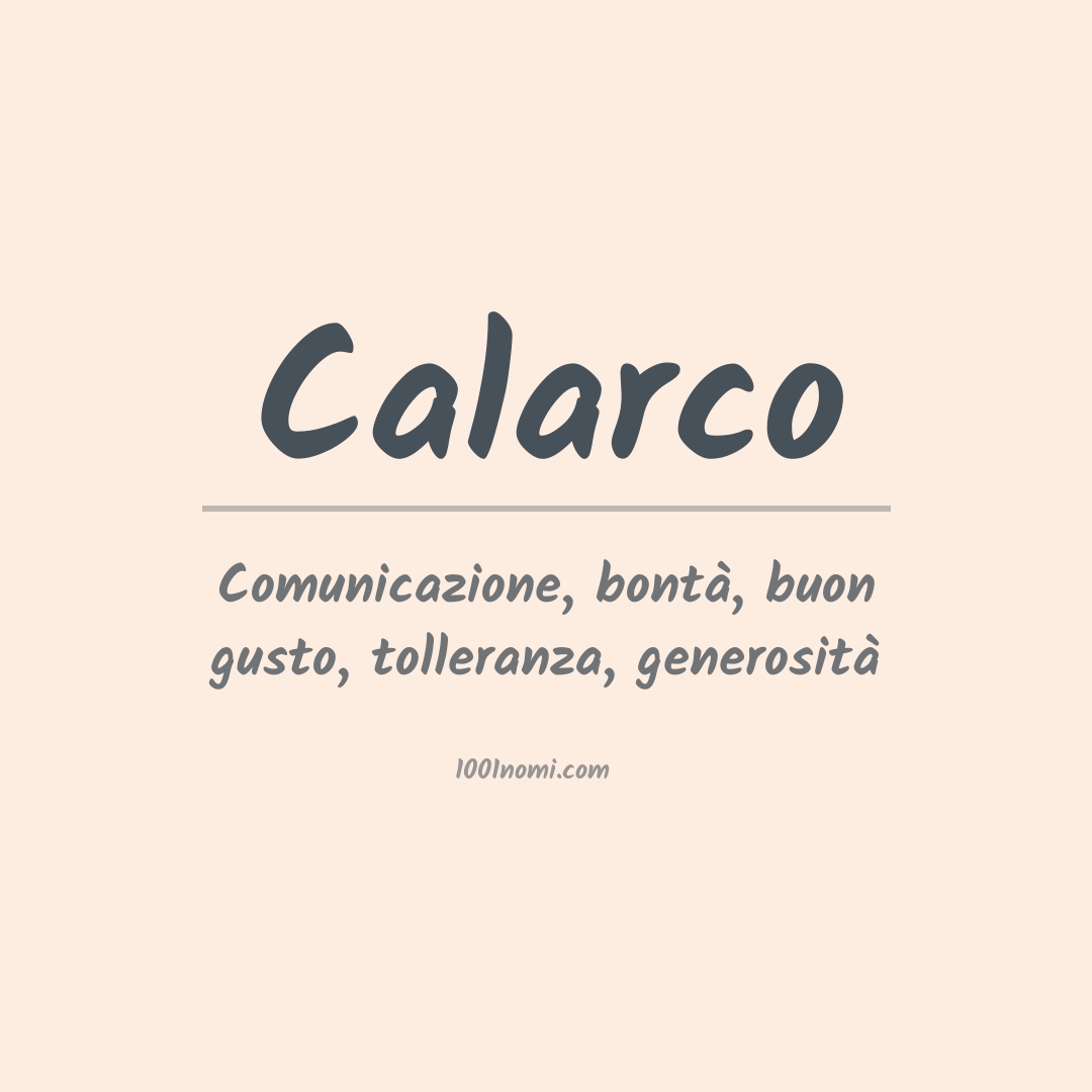 Significato del nome Calarco Significato del nome Calarco
