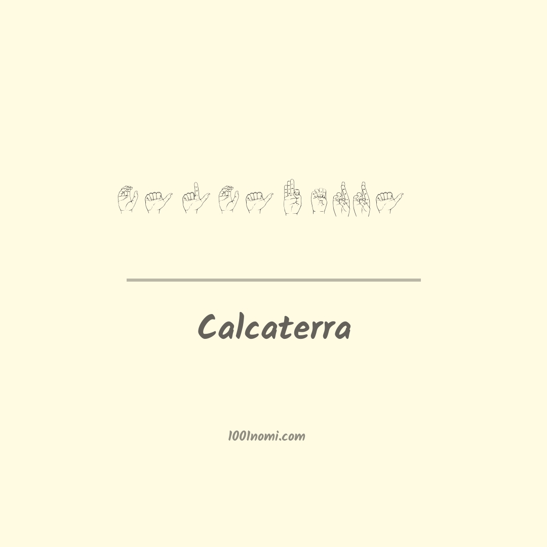 Calcaterra nella lingua dei segni