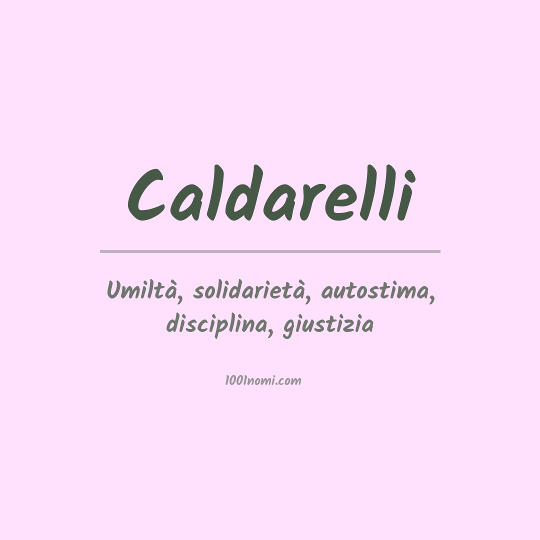 Significato del nome Caldarelli