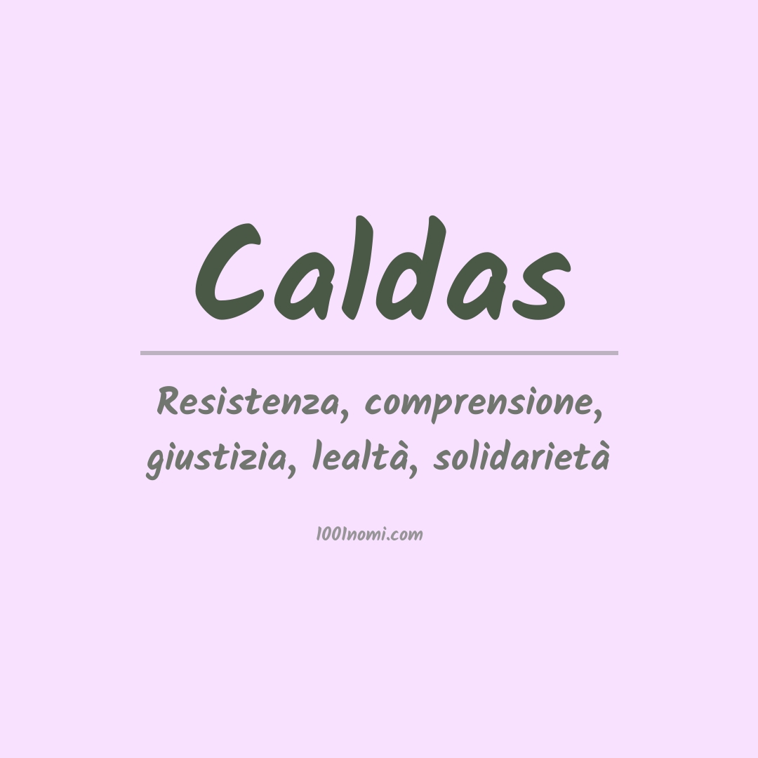 Significato del nome Caldas