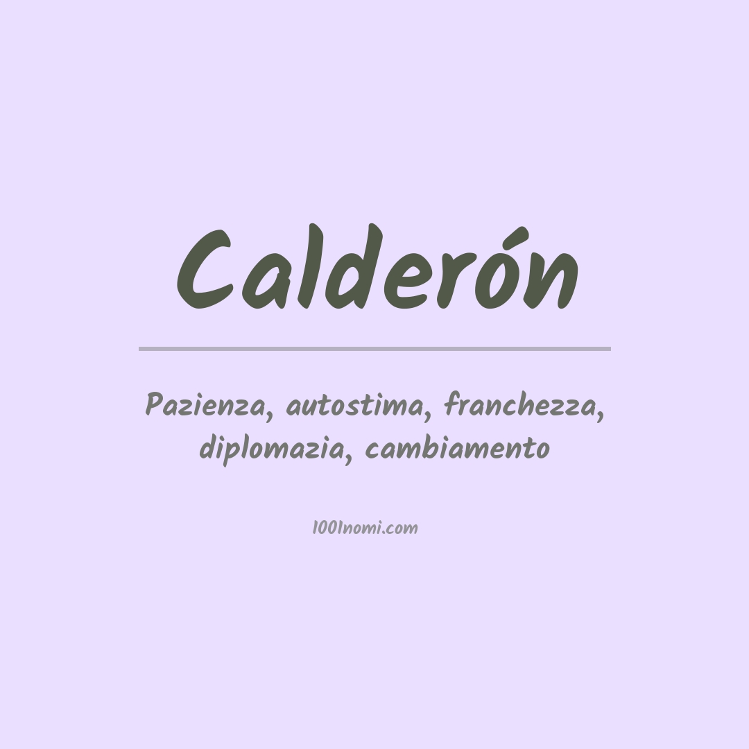 Significato del nome Calderón