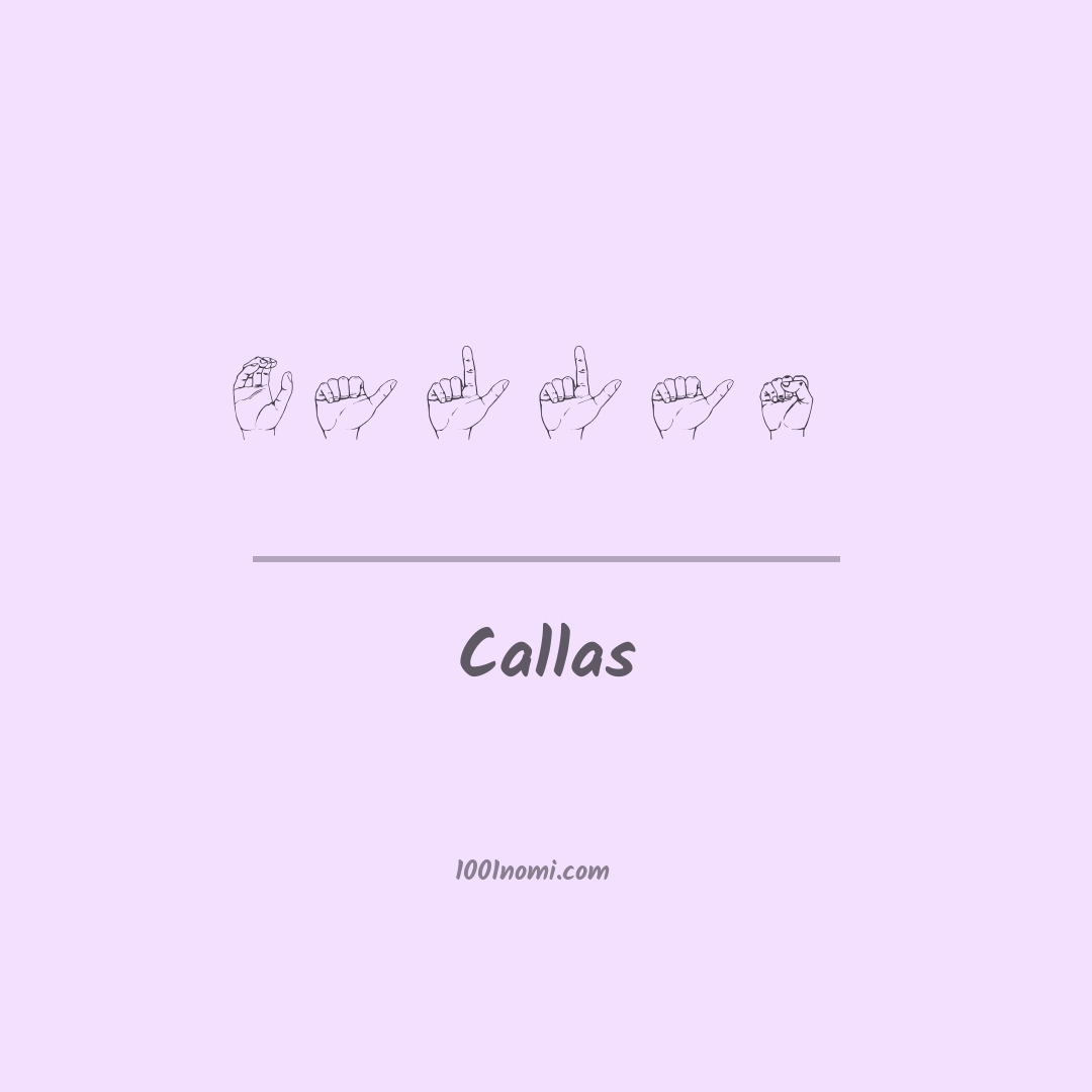 Callas nella lingua dei segni Callas nella lingua dei segni
